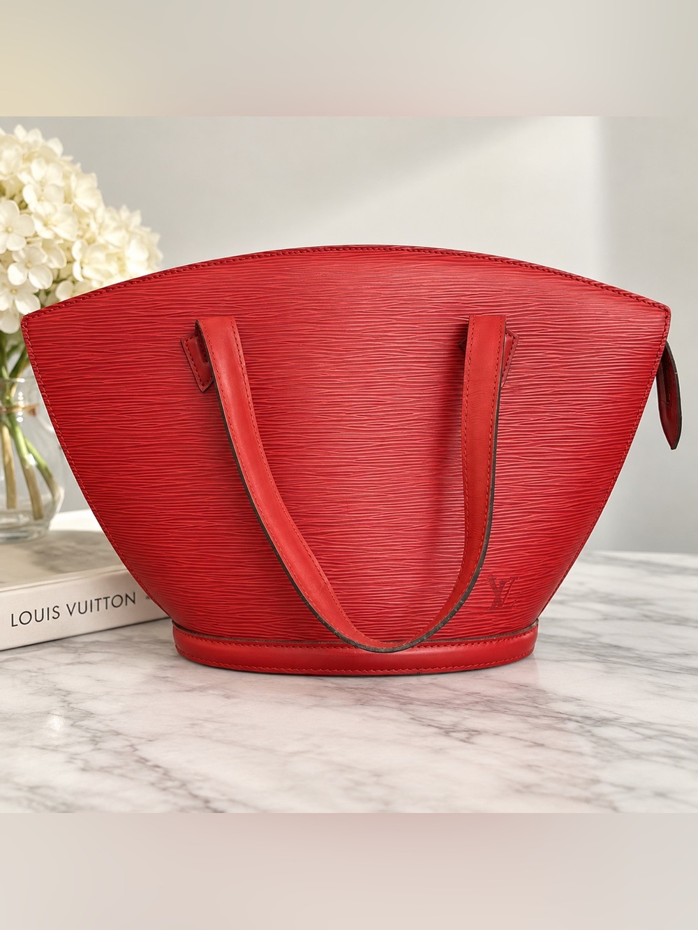 Louis Vuitton Saint Jacques PM Red Epi Leather Vintage 1993 Authentic Code Shown